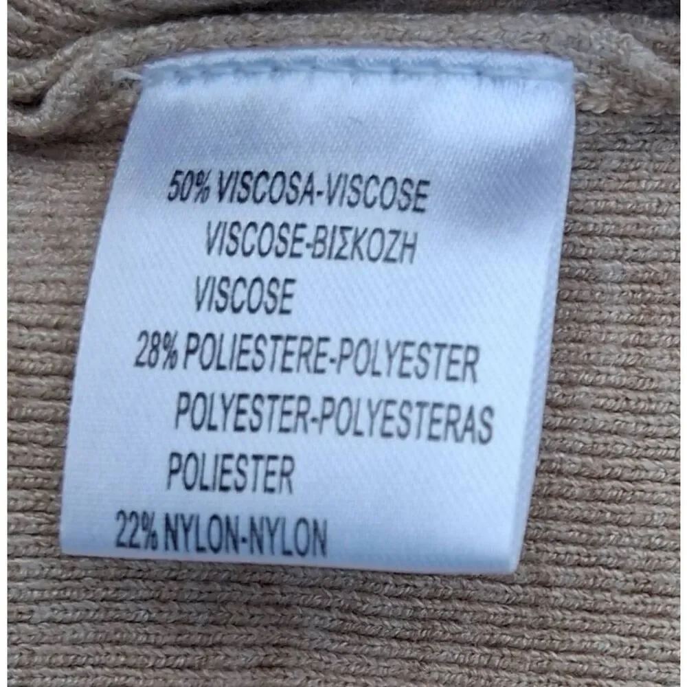 Easy clothes womens medium asymmetric off shoulder sweater tan nylon viscose